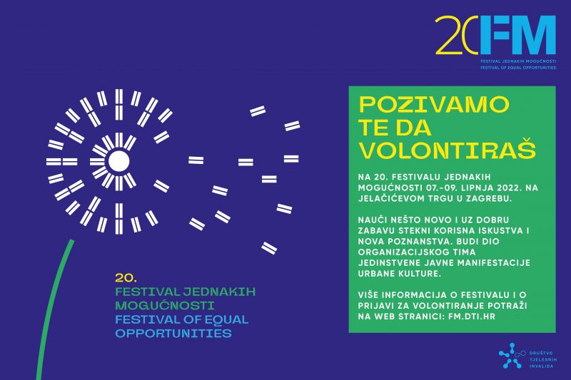 Festival jednakih mogućnosti (F=M) - poziv volonterima